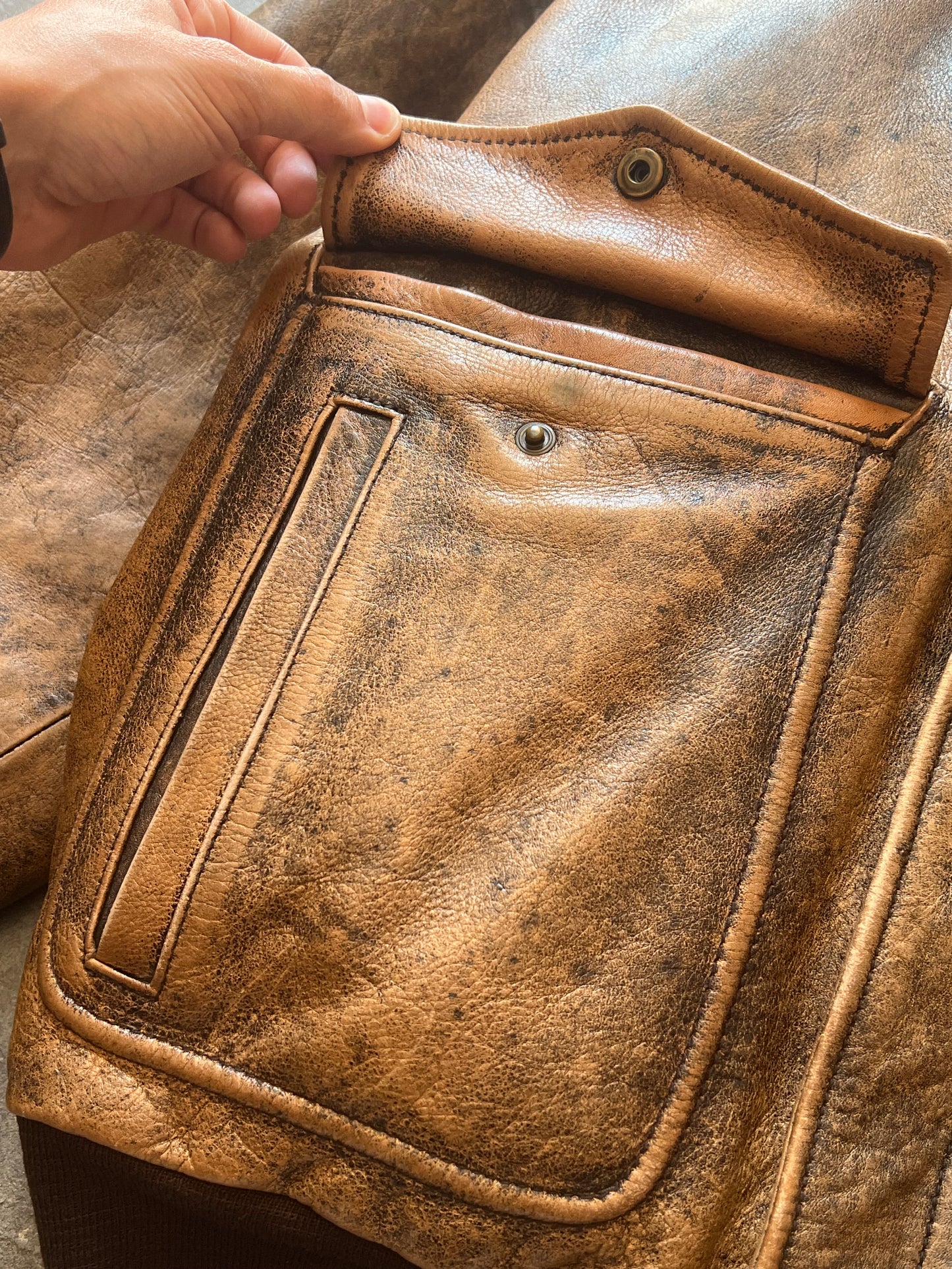 1990’ Alan Gordon Aviator Leather Jacket (L)