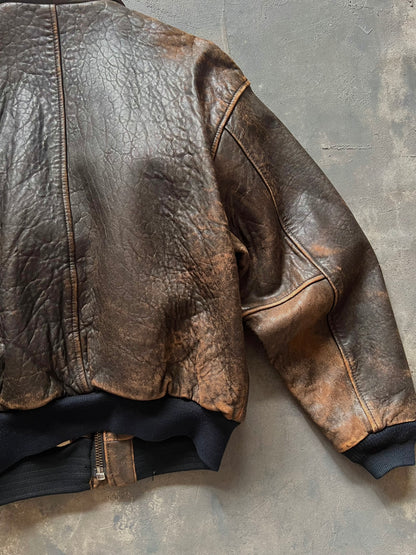 1990’s Avirex A-2 Leather Jacket Made in Korea (M)