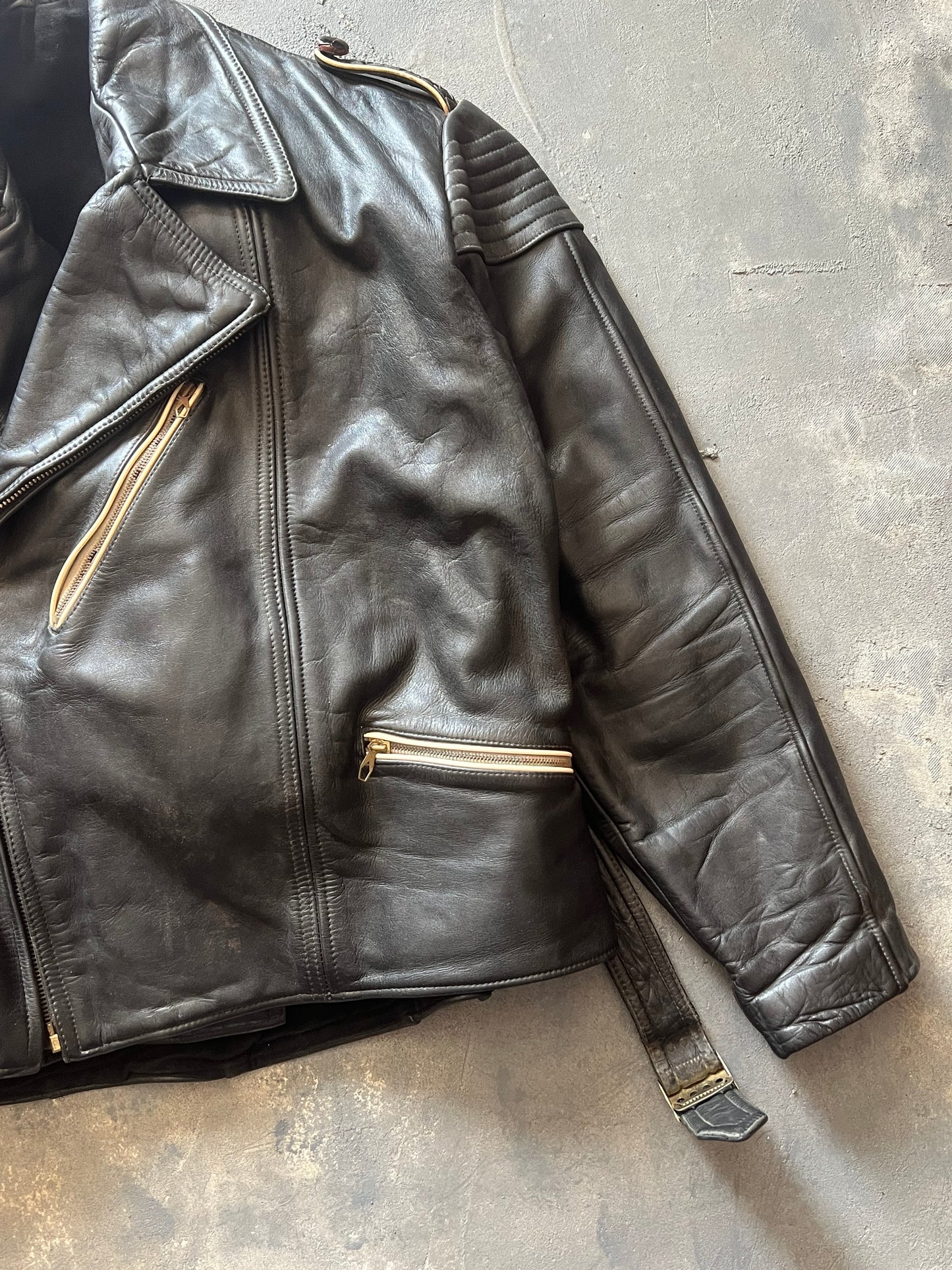 1950’ Biker Leather Jacket (M)