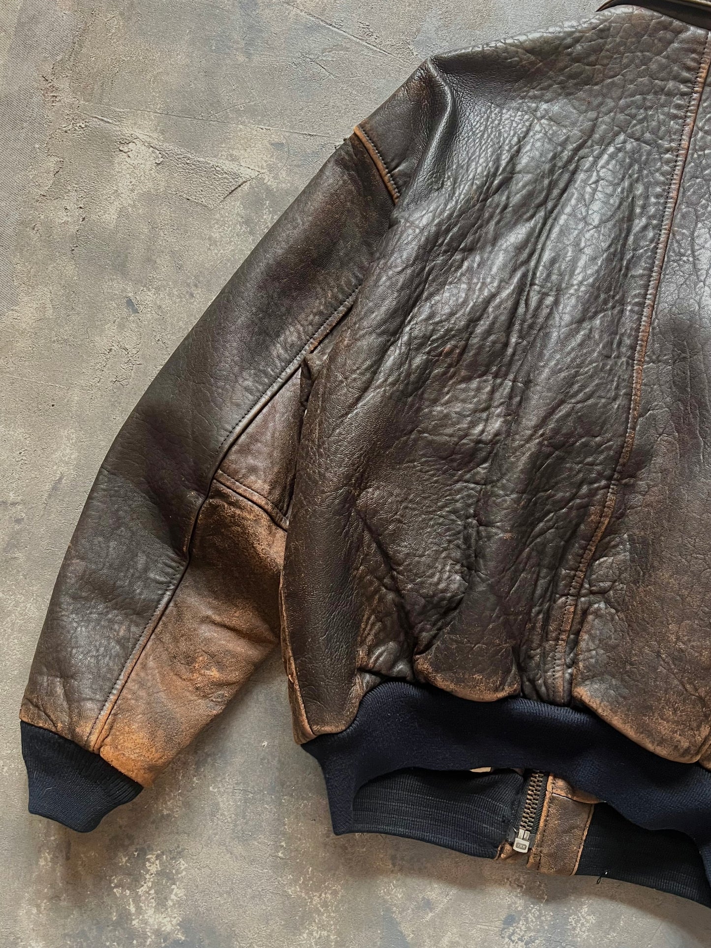 1990’s Avirex A-2 Leather Jacket Made in Korea (M)