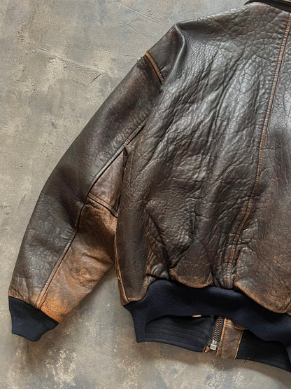 1990’s Avirex A-2 Leather Jacket Made in Korea (M)