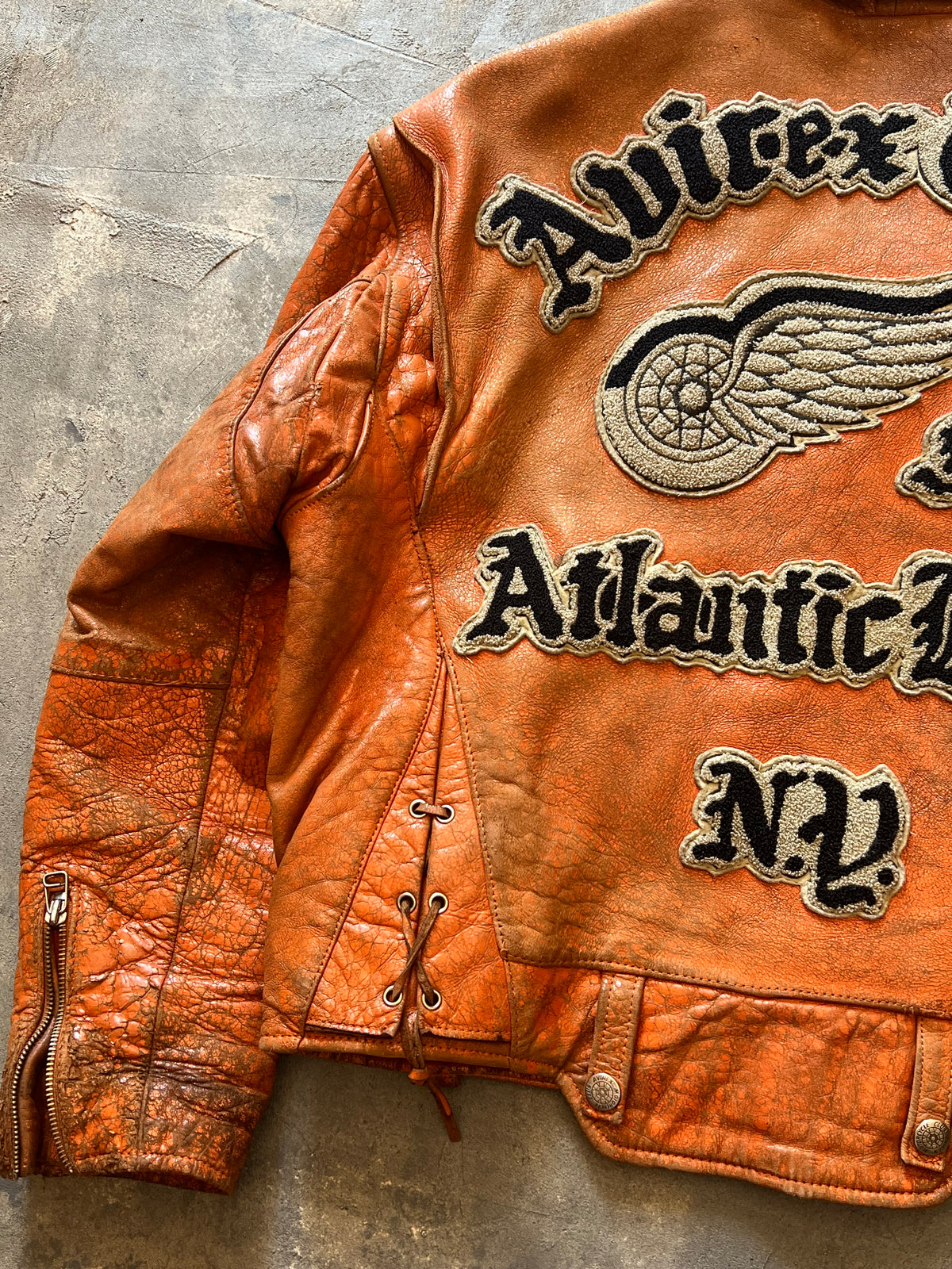 1990’ Distressed Avirex Biker Leather Jacket (M)