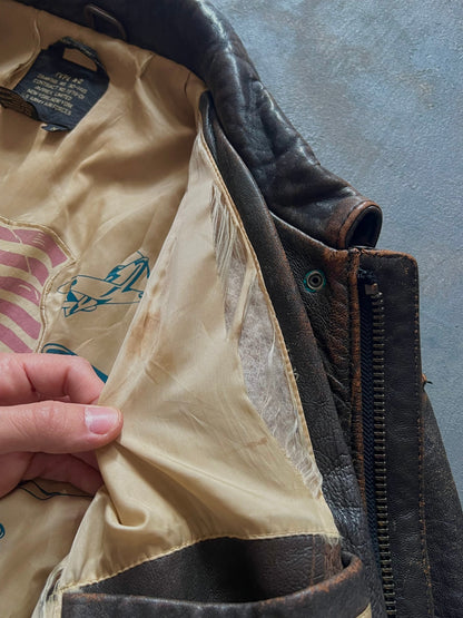 1990’s Avirex A-2 Leather Jacket Made in Korea (M)