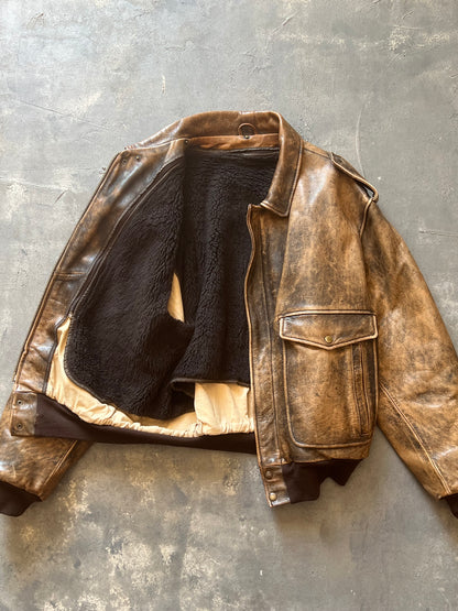 1990’ Alan Gordon Aviator Leather Jacket (L)
