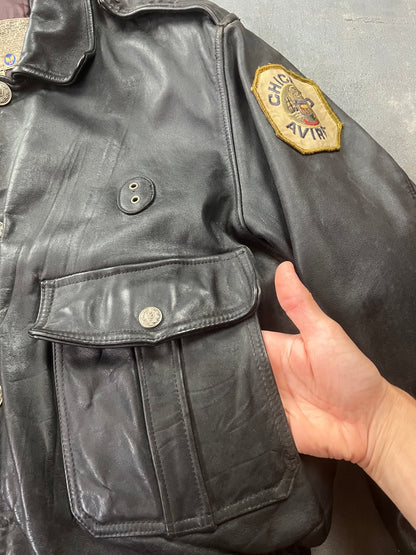 Avirex Chicago Aviator Leather Jacket [Size: M]