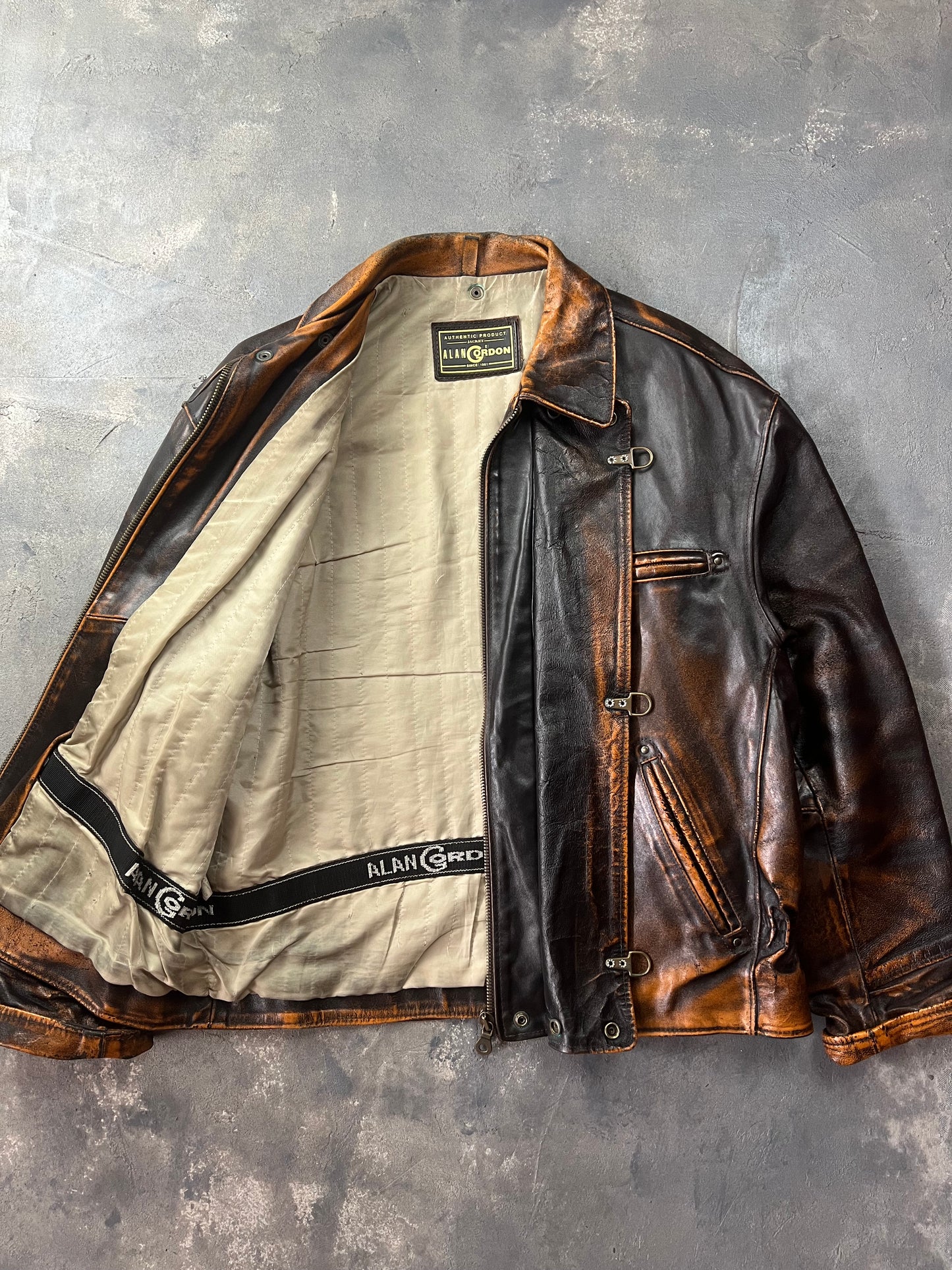 Alan Gordon Leather Jacket Natural Fade [Size: XL]