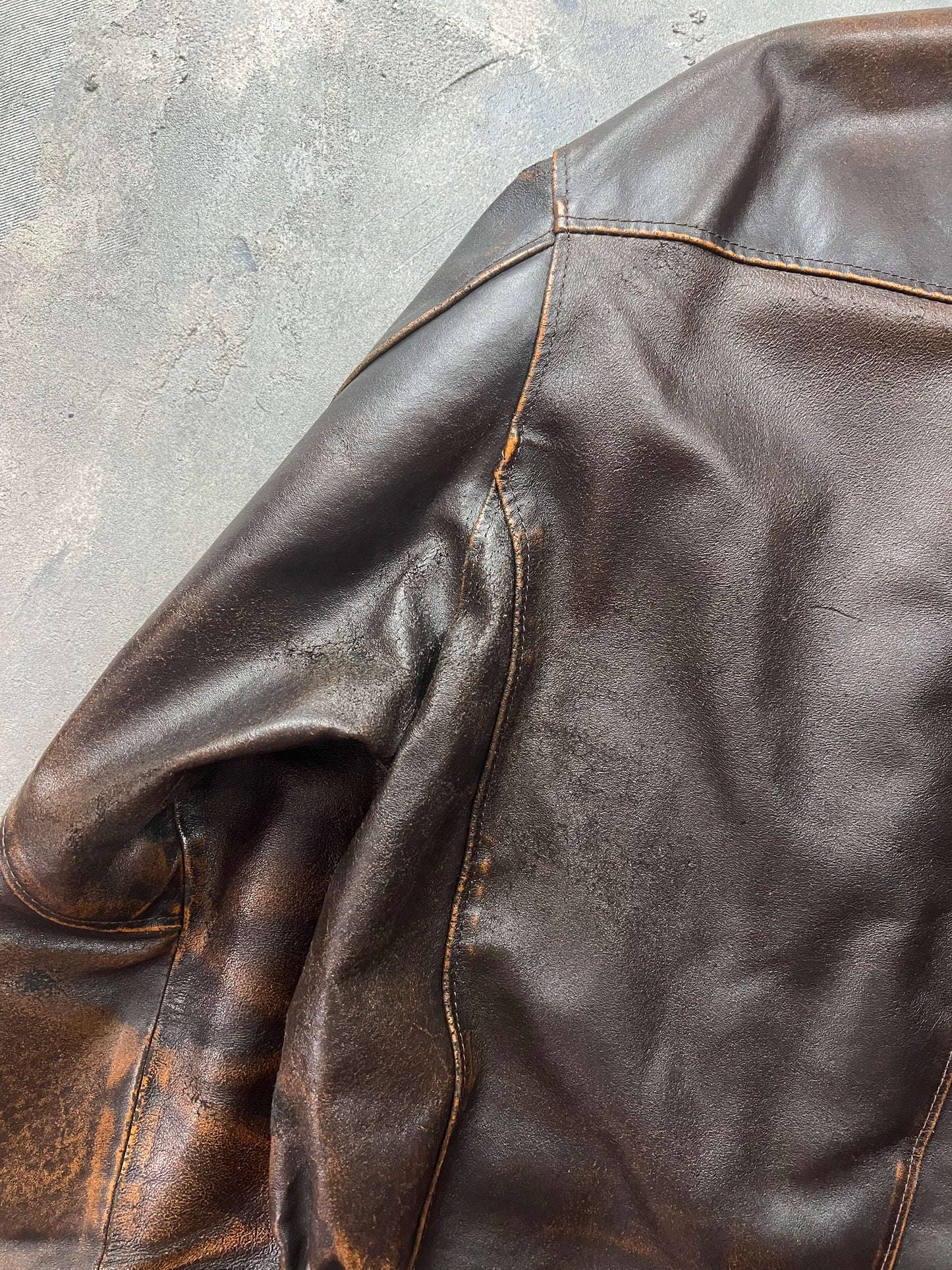 Alan Gordon Leather Jacket Natural Fade [Size: XL]