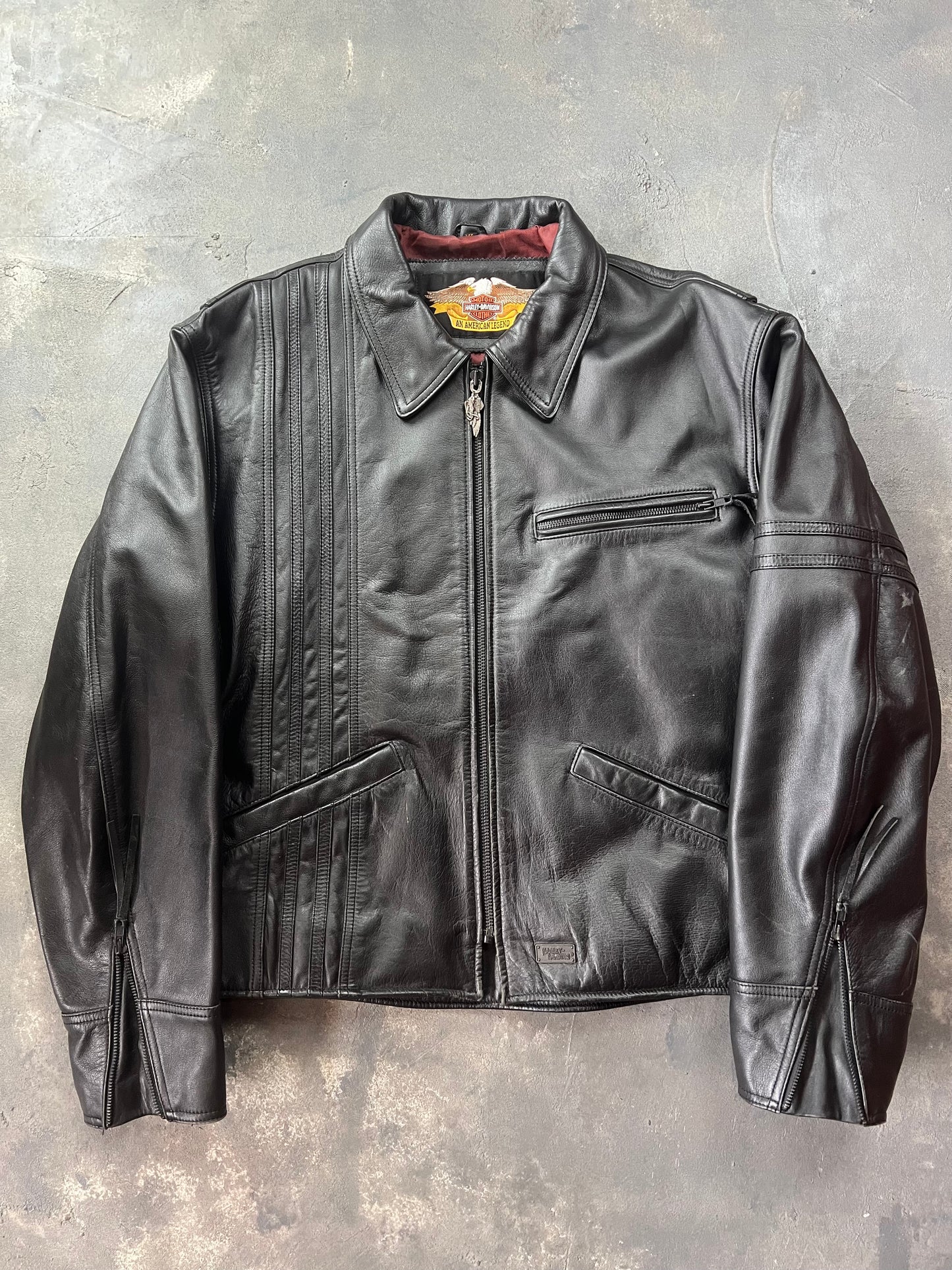 Harley Davidson Vintage Leather Jacket [Size: XL]