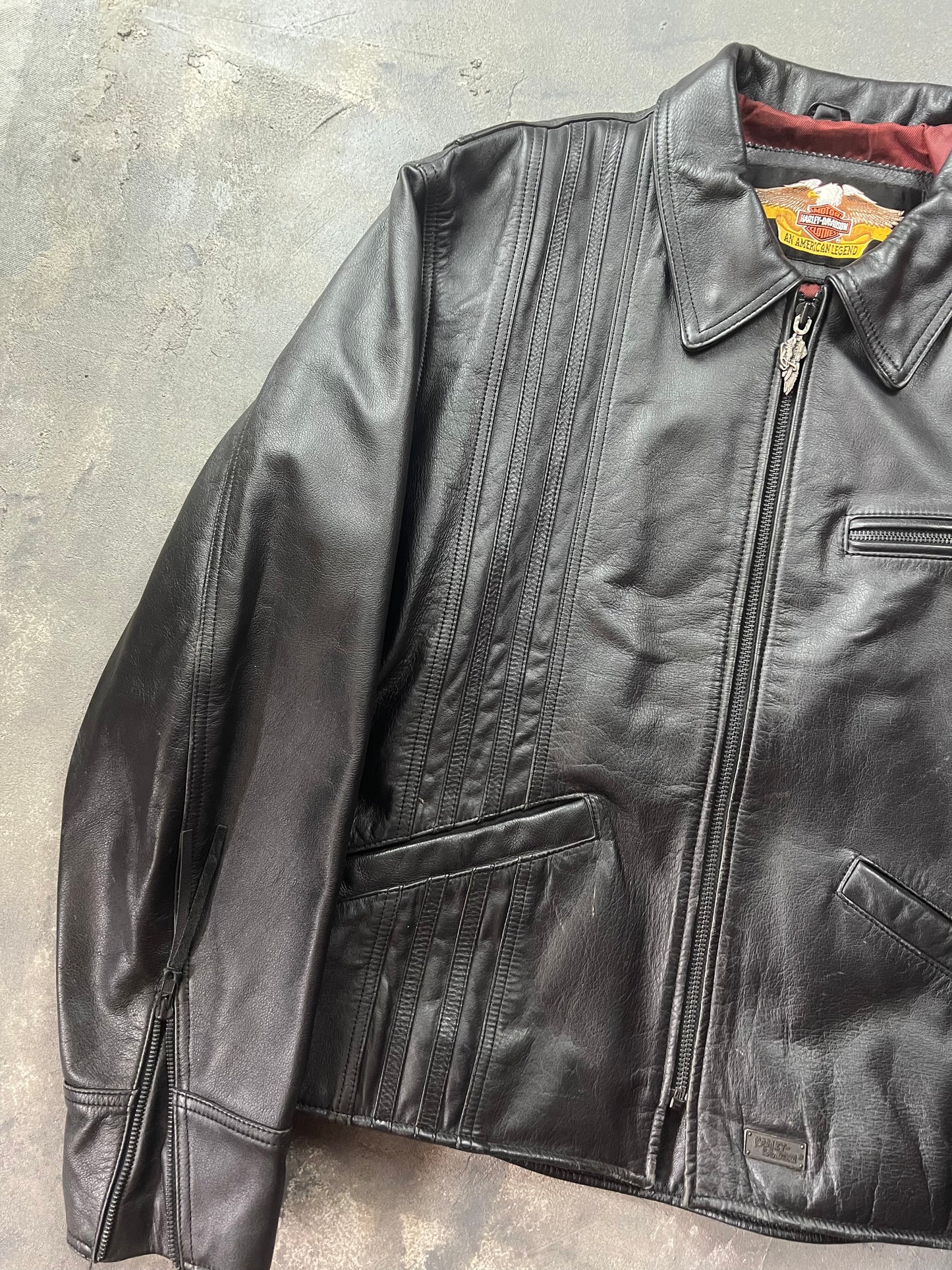 Harley Davidson Vintage Leather Jacket [Size: XL]