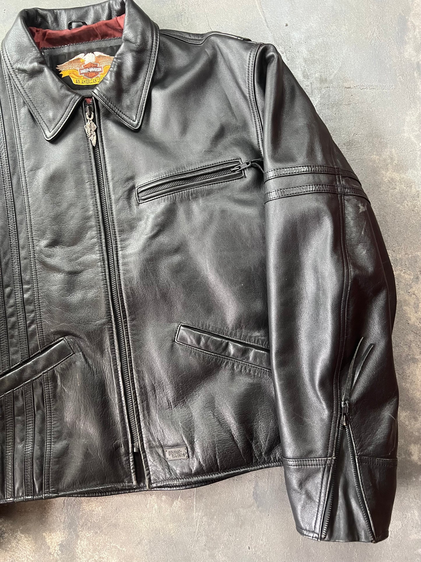 Harley Davidson Vintage Leather Jacket [Size: XL]