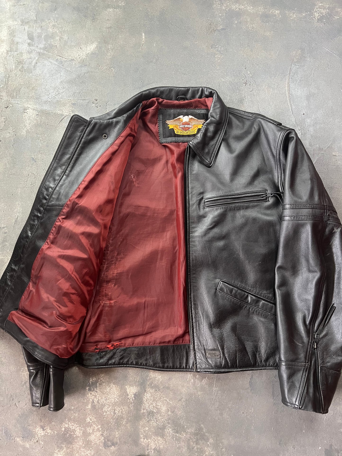 Harley Davidson Vintage Leather Jacket [Size: XL]