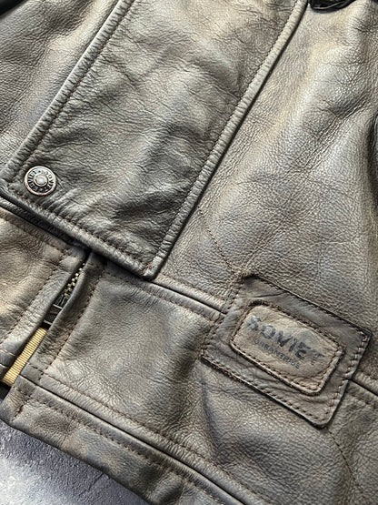 Vintage Leather Fireman Jacket Soviet urbantribe [Size: L]