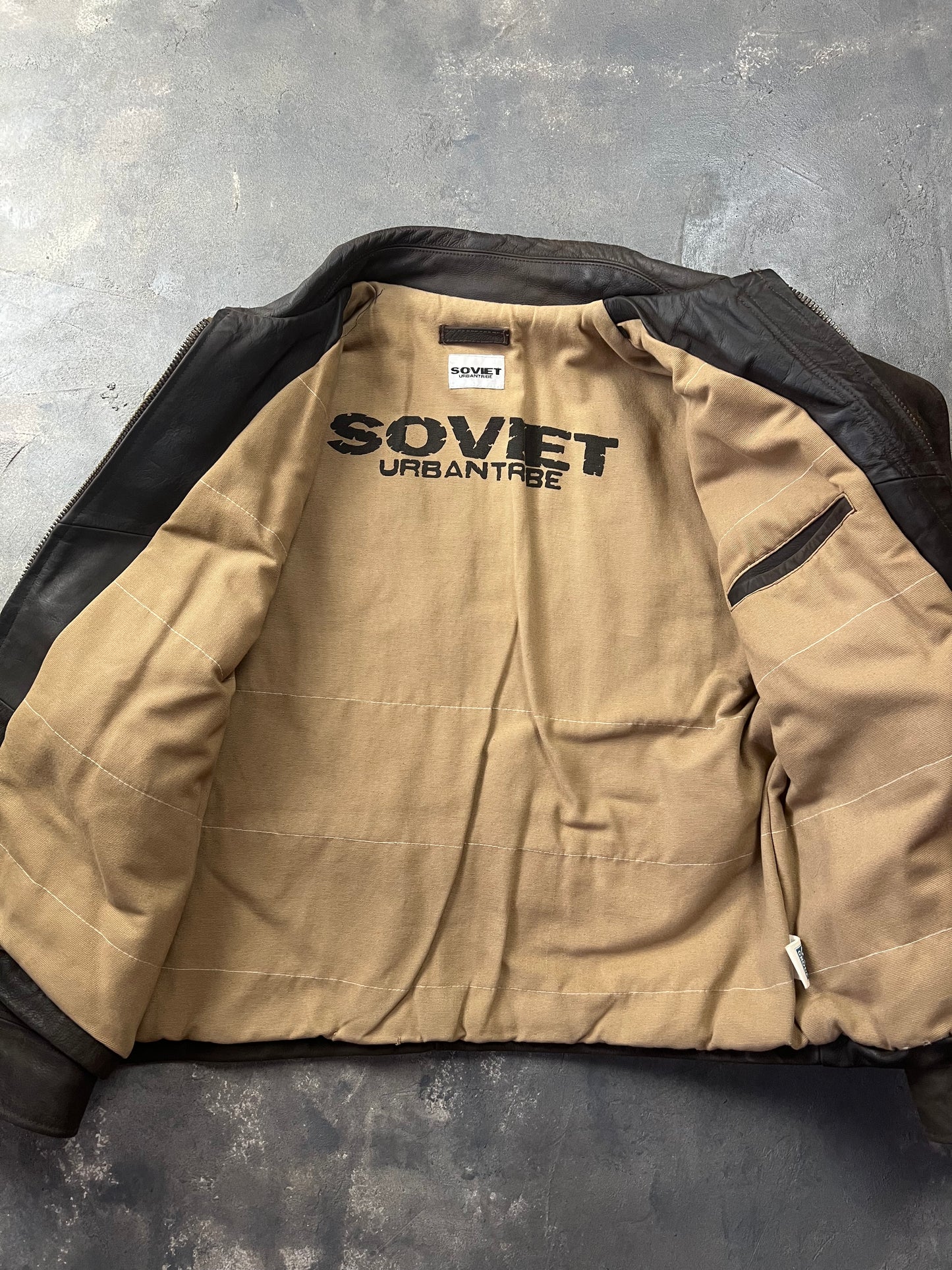 Vintage Leather Fireman Jacket Soviet urbantribe [Size: L]