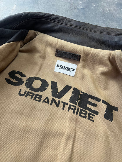 Vintage Leather Fireman Jacket Soviet urbantribe [Size: L]