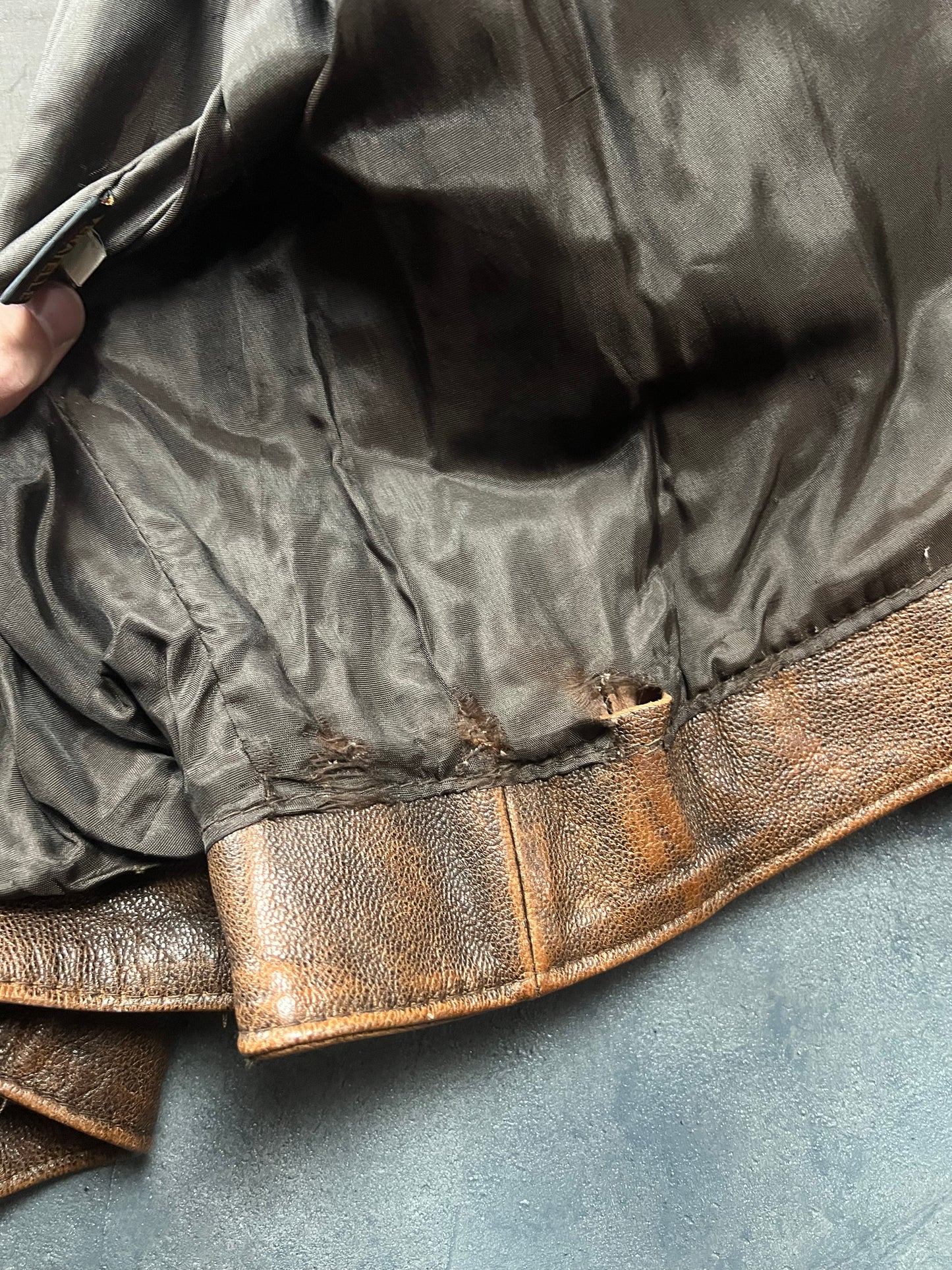 Natural Fade Leather Jacket Made in Italy [Size: XXL]