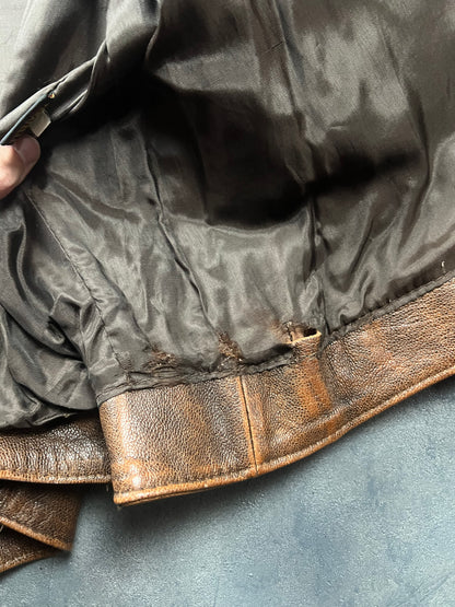 Natural Fade Leather Jacket Made in Italy [Size: XXL]