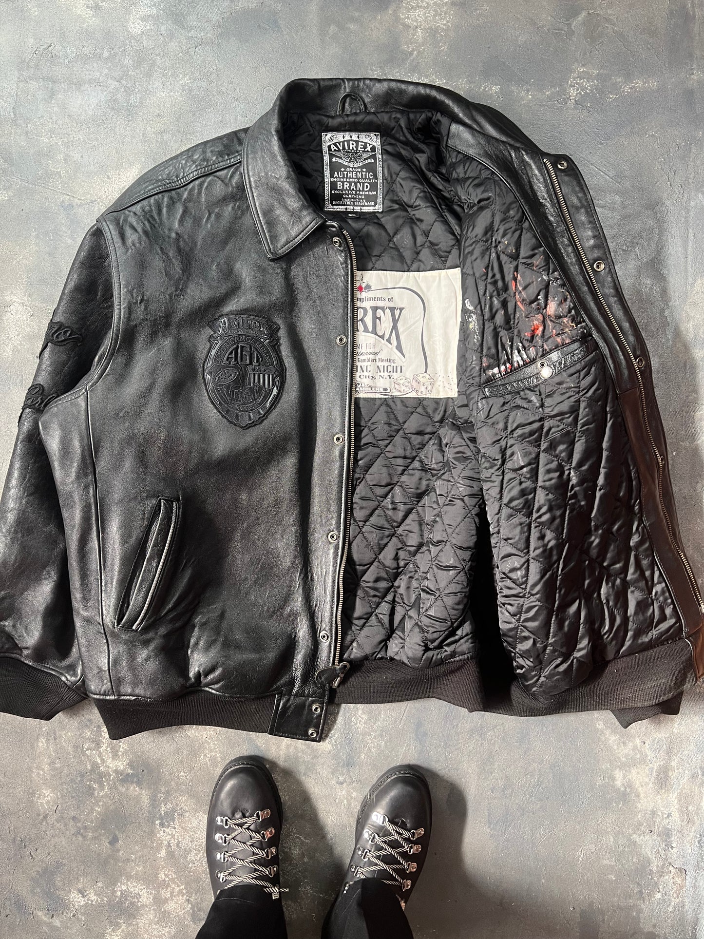 Avirex Varsity Jacket 1st Casinó Tour Monte Carlo Royal Flush [Size: 5XL]