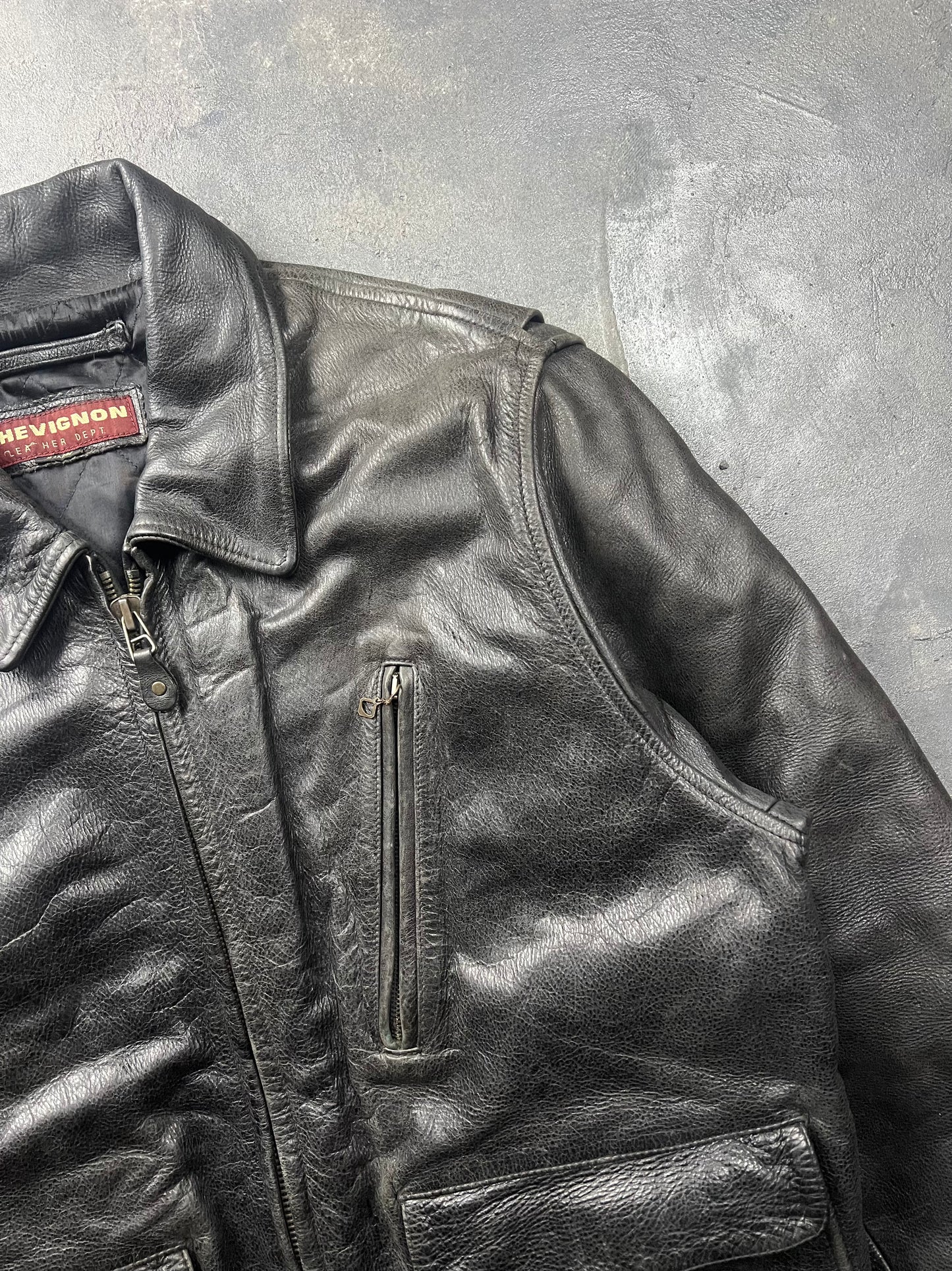Chevignon 60’s Leather Jacket [Size: L]