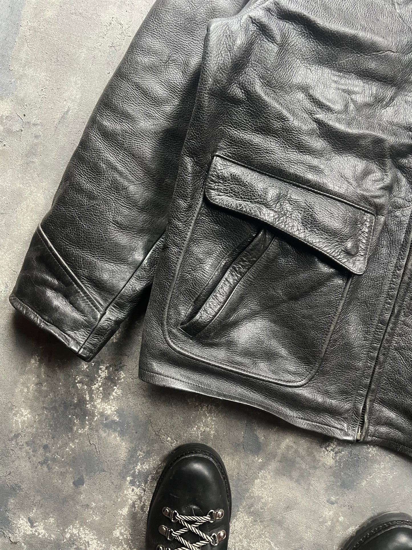 Chevignon 60’s Leather Jacket [Size: L]