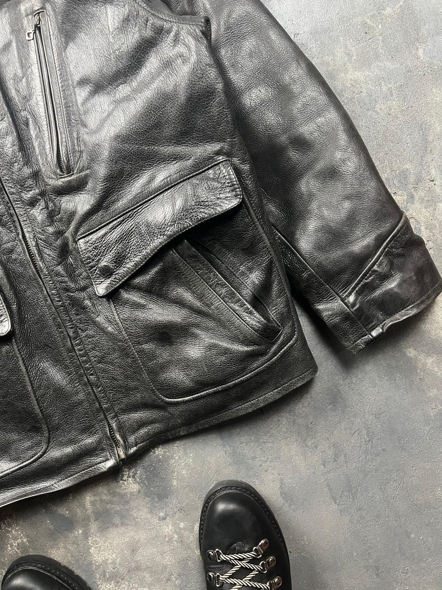 Chevignon 60’s Leather Jacket [Size: L]