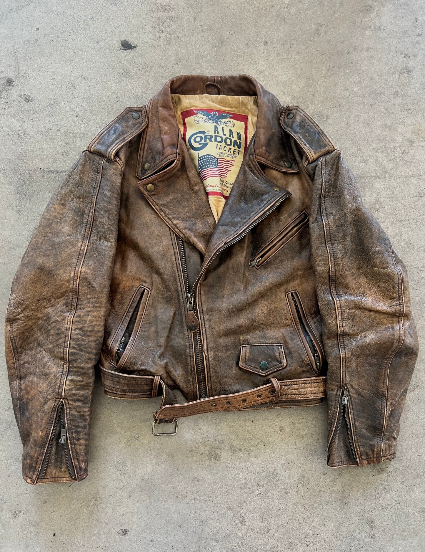 Alan Gordon Biker Jacket Natural Fade [Size: S- Women]