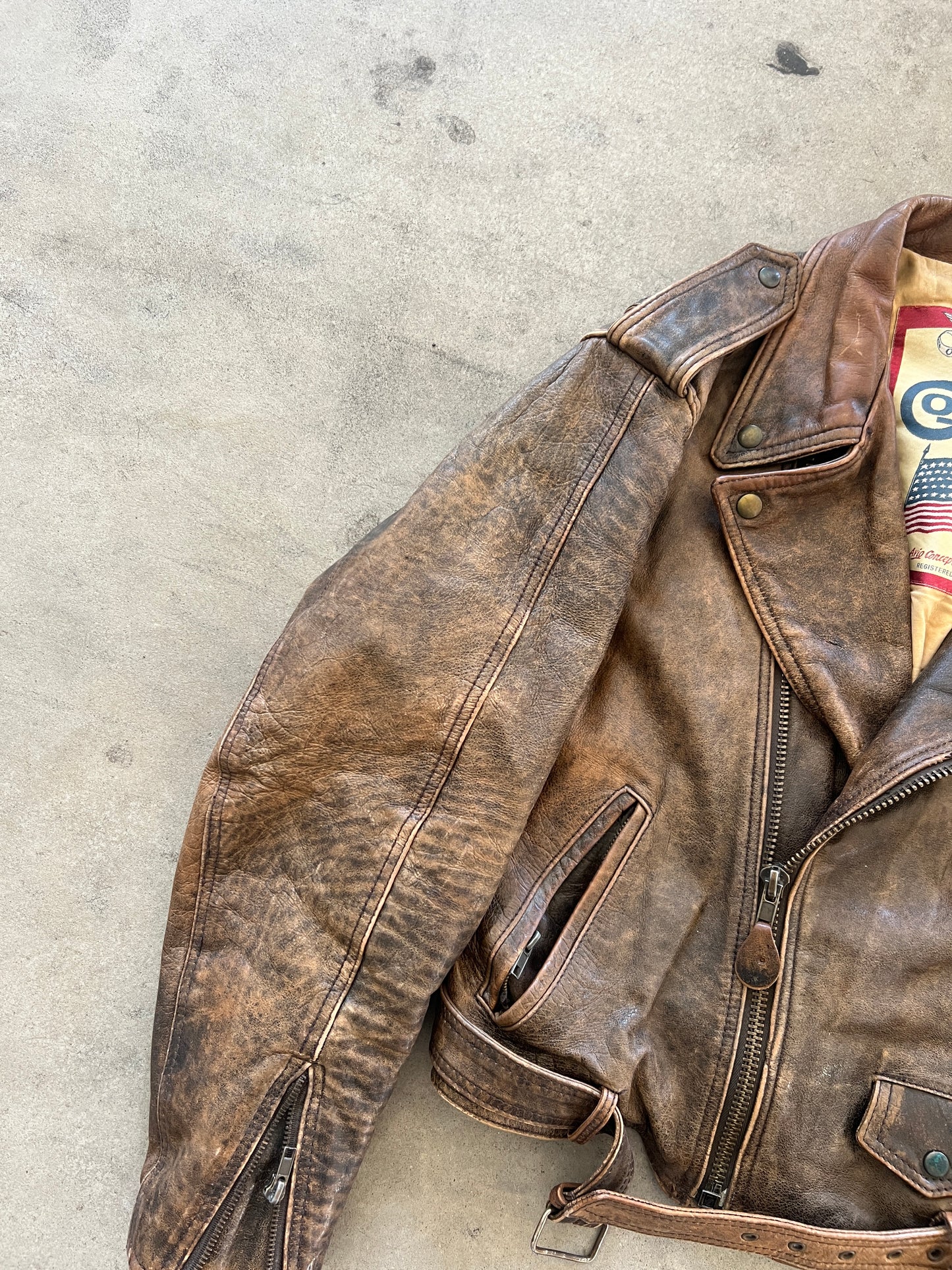 Alan Gordon Biker Jacket Natural Fade [Size: S- Women]