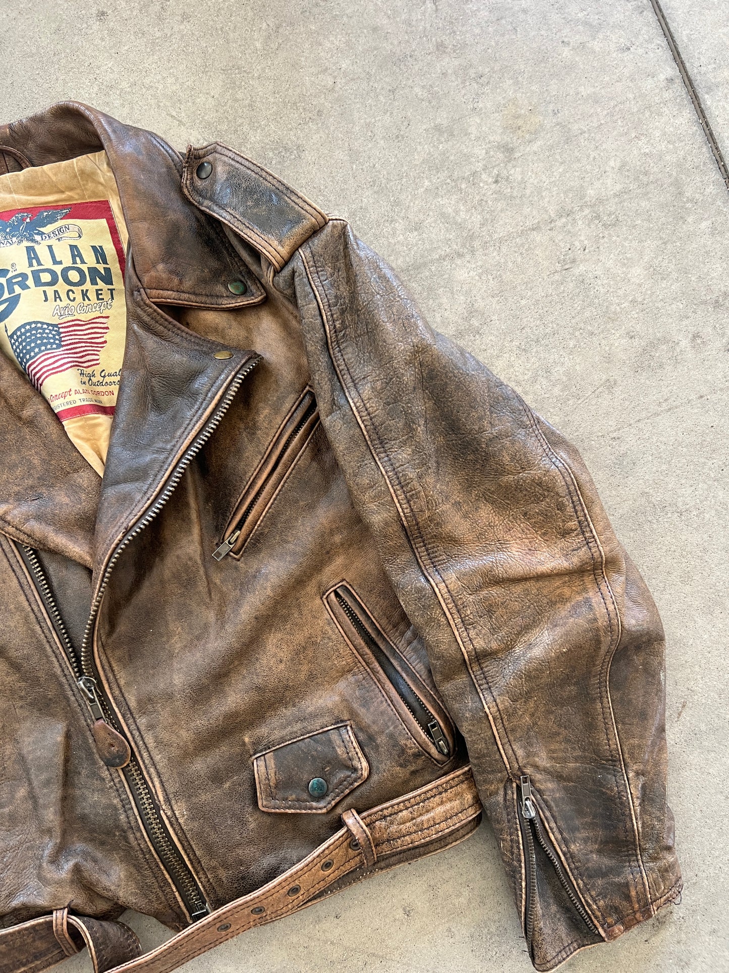 Alan Gordon Biker Jacket Natural Fade [Size: S- Women]
