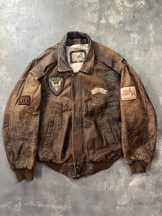 Aviator A-2 Leather Jacket 80's Natural Fade [Size: XL]