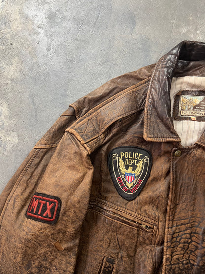 Aviator A-2 Leather Jacket 80's Natural Fade [Size: XL]