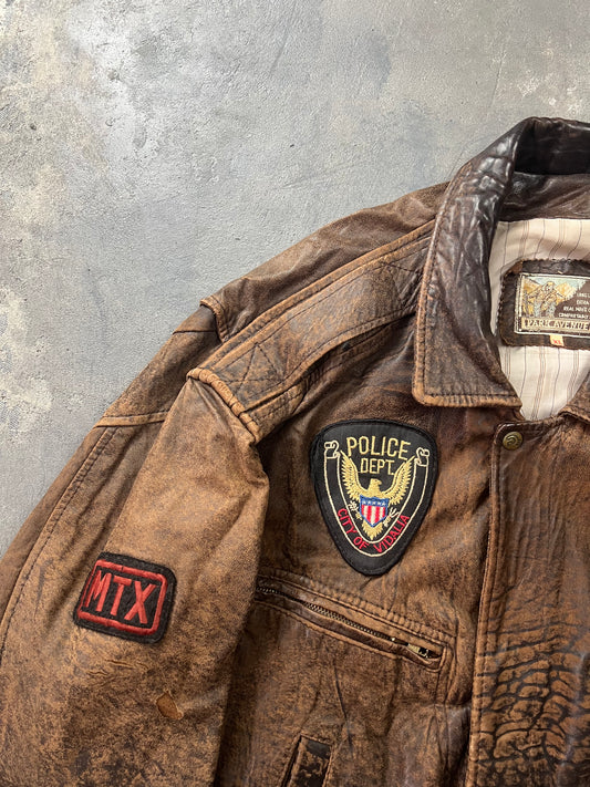 Aviator A-2 Leather Jacket 80's Natural Fade [Size: XL]