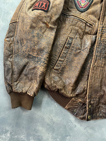 Aviator A-2 Leather Jacket 80's Natural Fade [Size: XL]