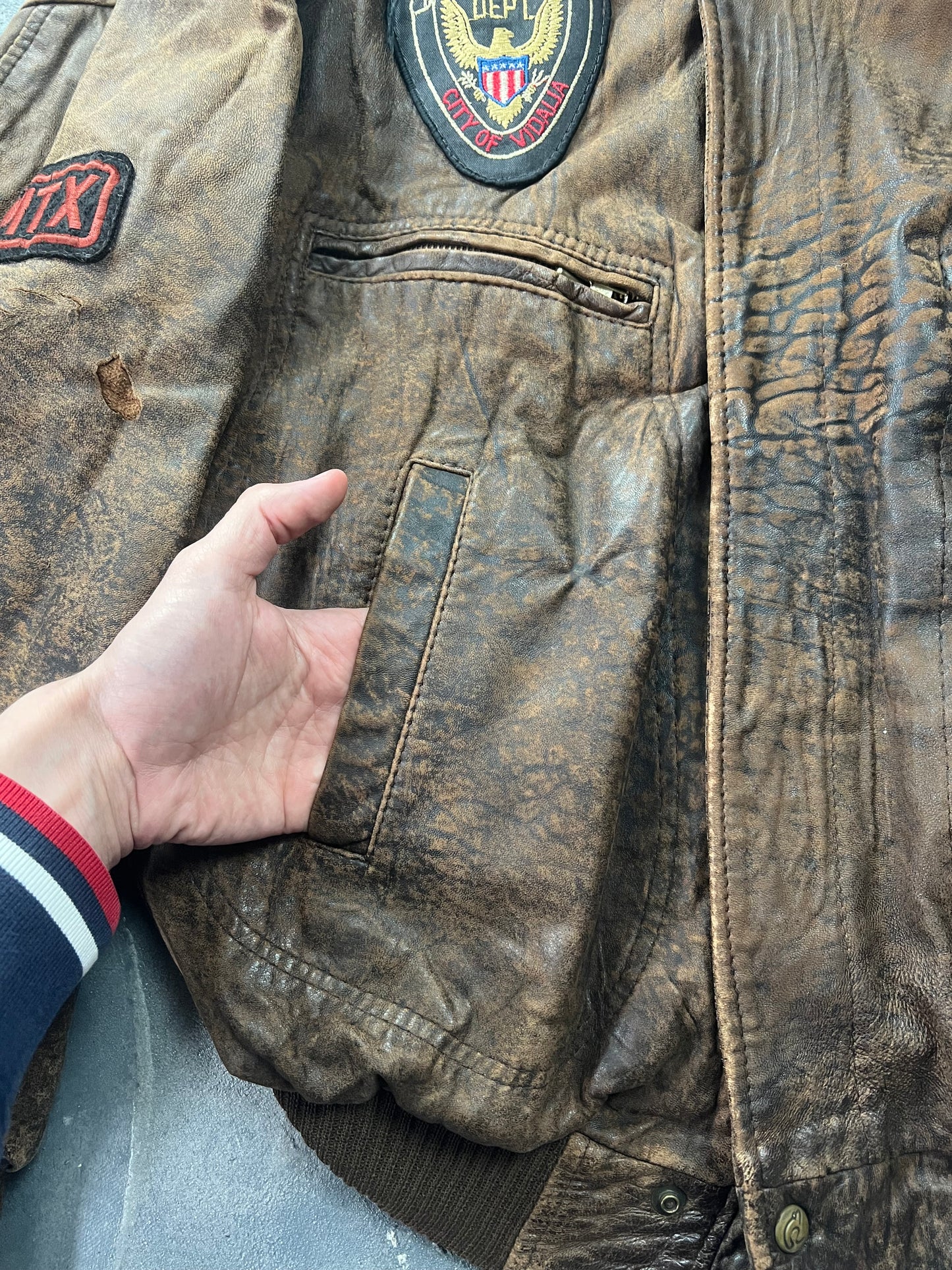 Aviator A-2 Leather Jacket 80's Natural Fade [Size: XL]