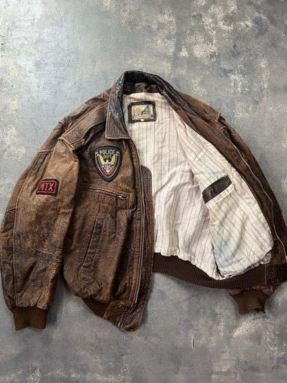 Aviator A-2 Leather Jacket 80's Natural Fade [Size: XL]