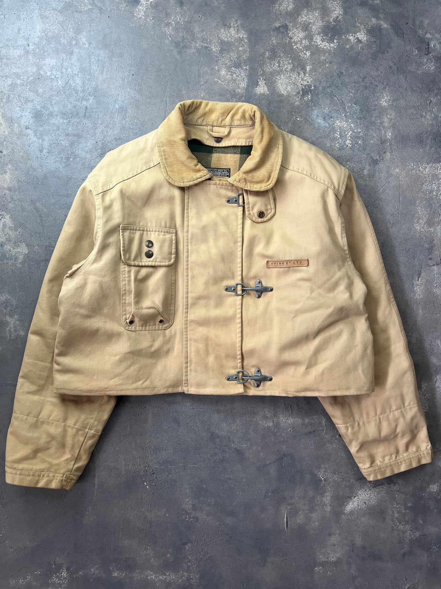 Avirex Fireman Jacket 90's Simil Fay Crop Fit [Size:L]