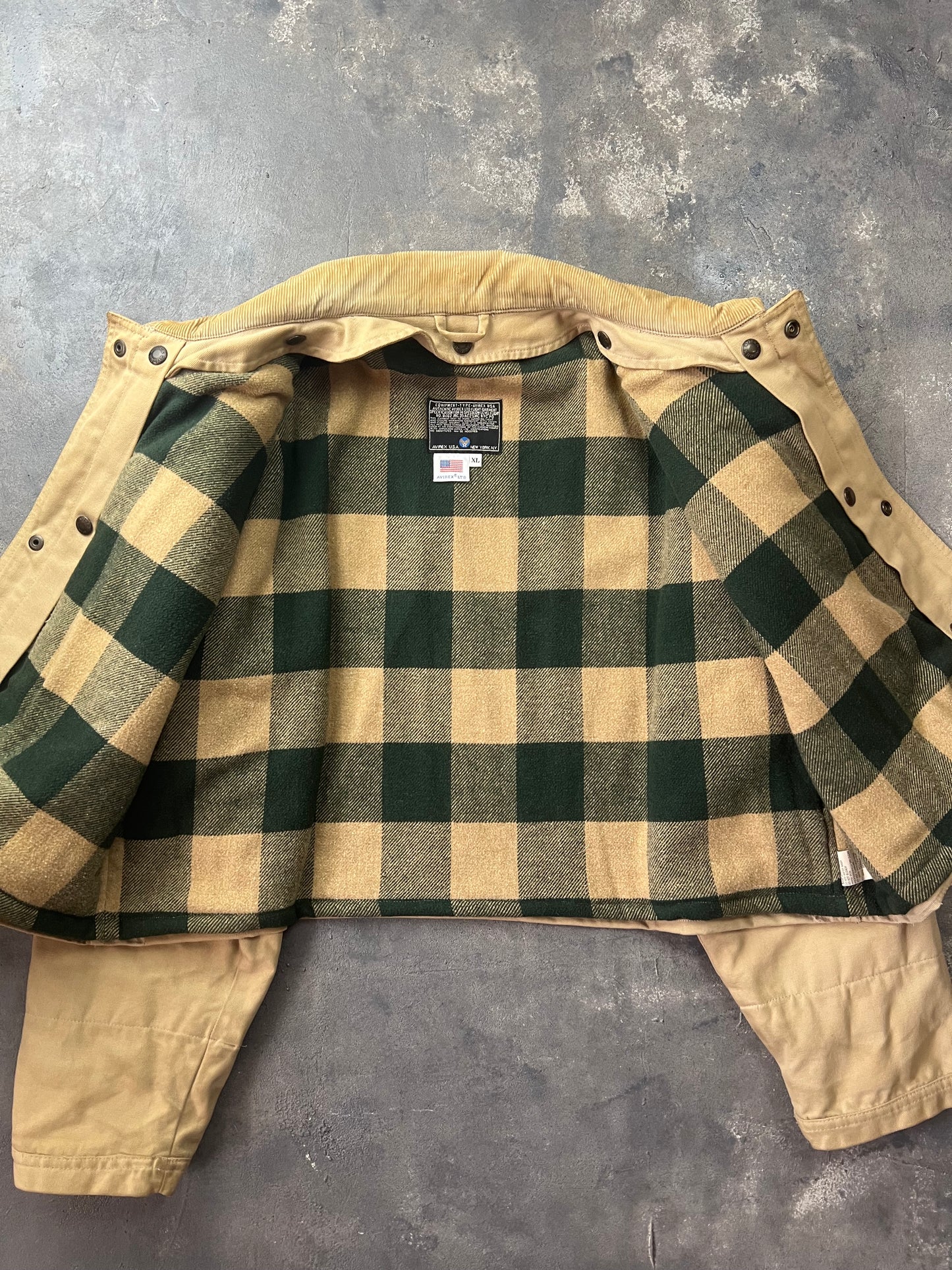 Avirex Fireman Jacket 90's Simil Fay Crop Fit [Size:L]