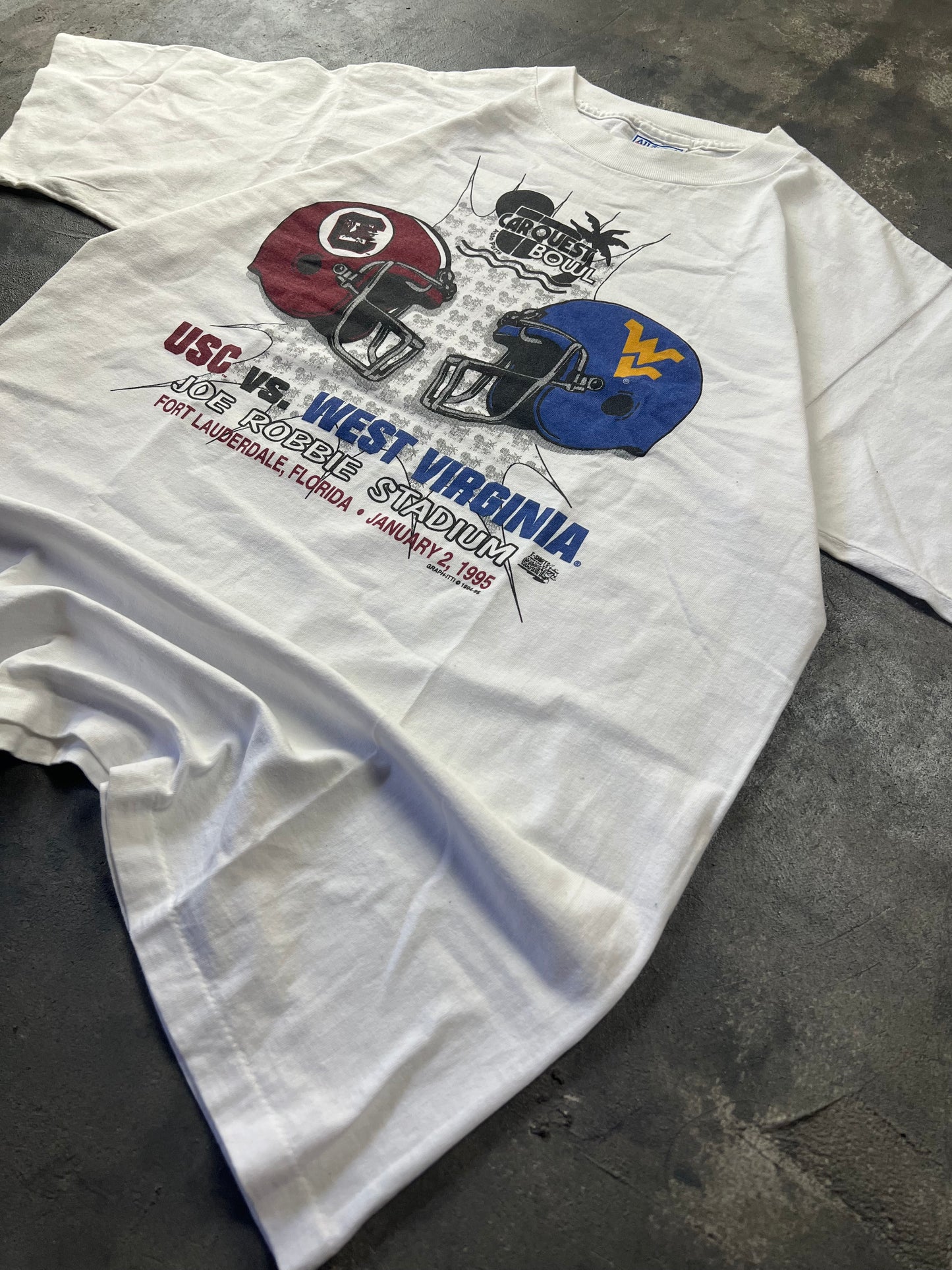 College Football Single Stich Tee 95' Vintage Made in USA Tee