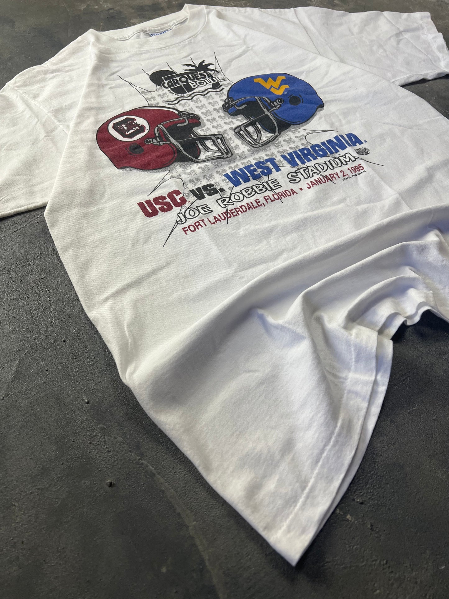 College Football Single Stich Tee 95' Vintage Made in USA Tee