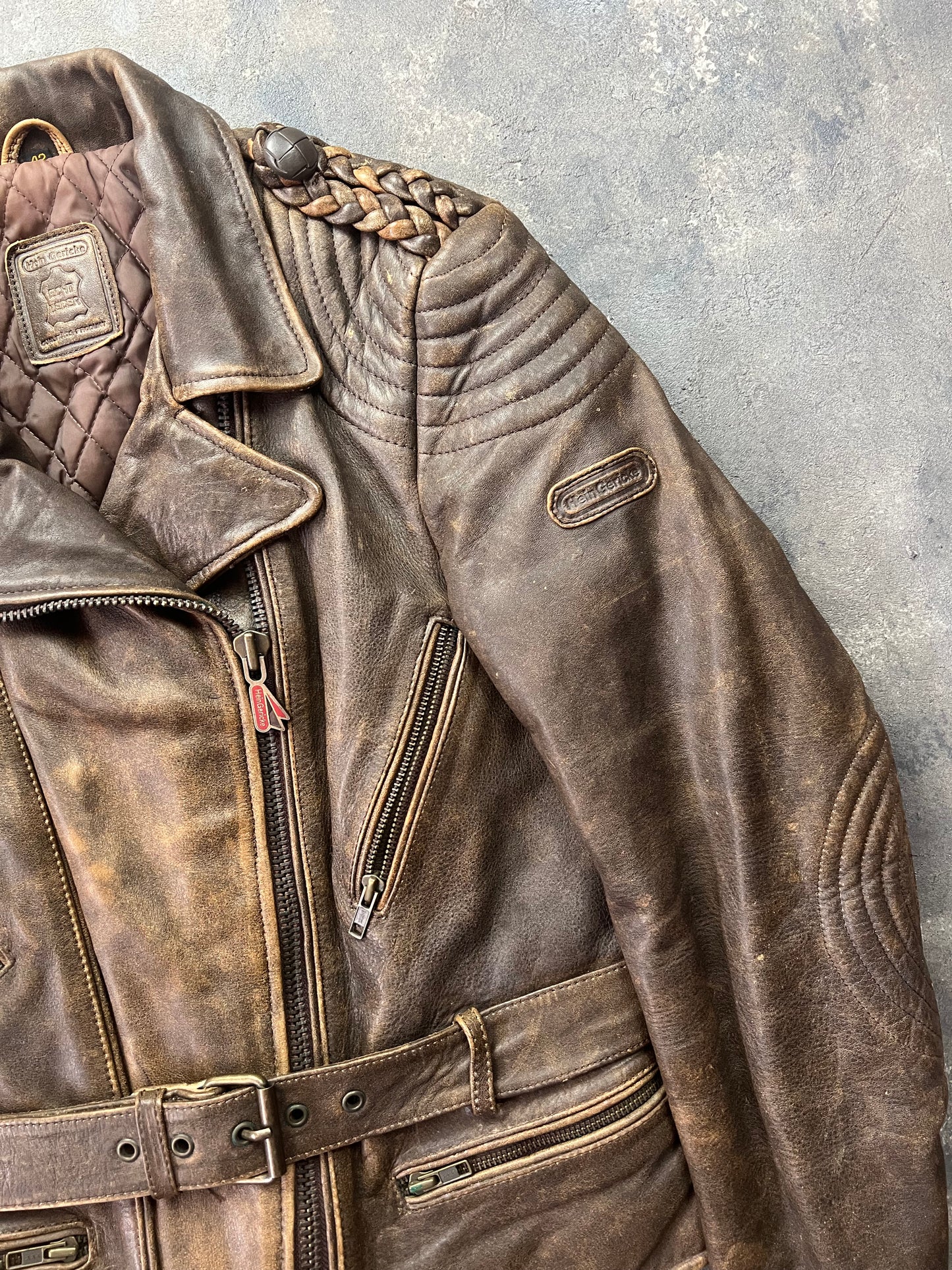 Hein Gericke 90's Biker Jacket Natural Fade [Size: XS]