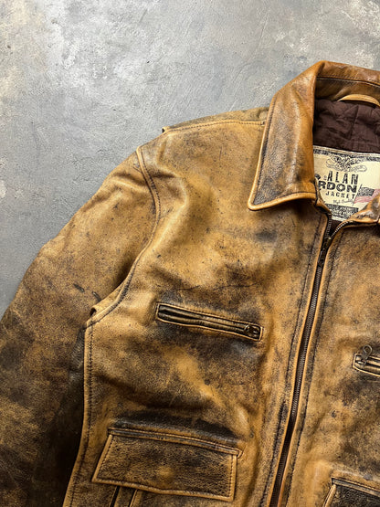 Alan Gordon Natural Fade 80's Leather Jacket [Size: L]