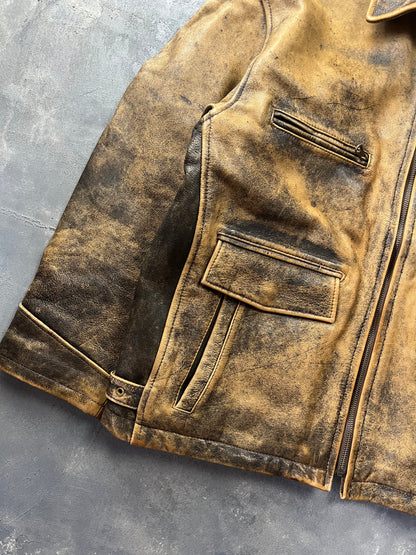 Alan Gordon Natural Fade 80's Leather Jacket [Size: L]