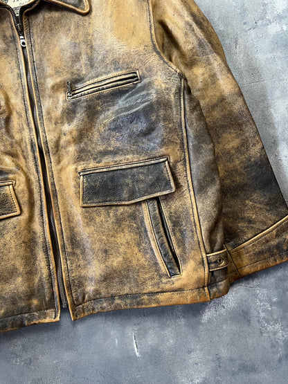 Alan Gordon Natural Fade 80's Leather Jacket [Size: L]