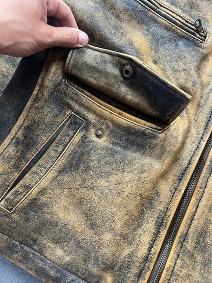 Alan Gordon Natural Fade 80's Leather Jacket [Size: L]