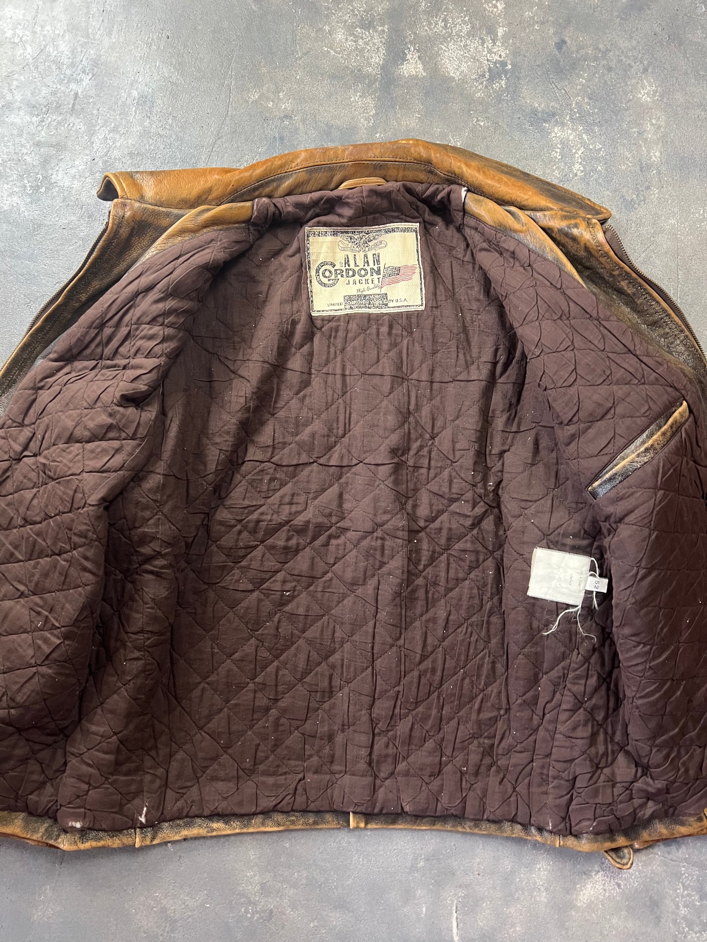Alan Gordon Natural Fade 80's Leather Jacket [Size: L]