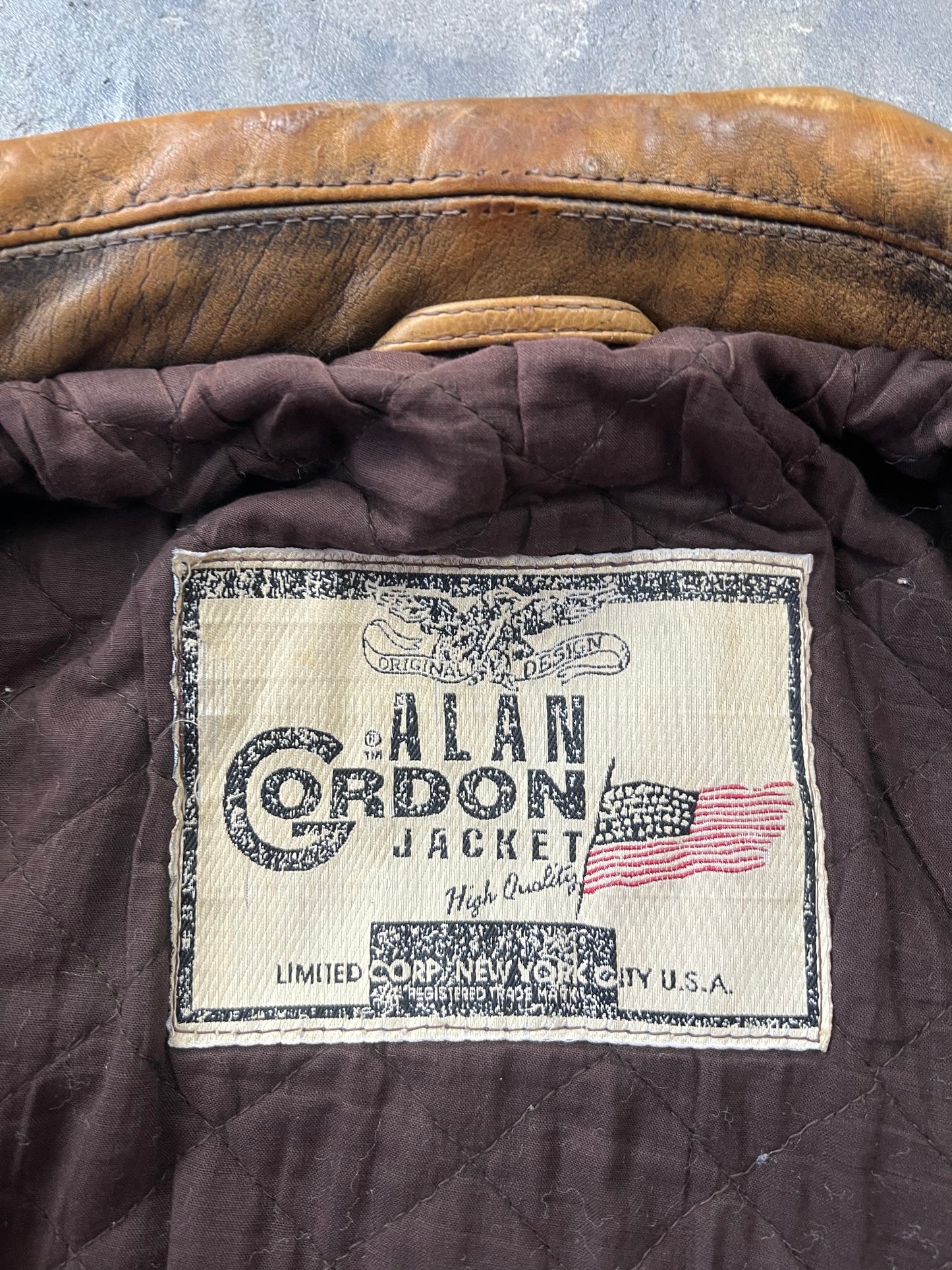 Alan Gordon Natural Fade 80's Leather Jacket [Size: L]