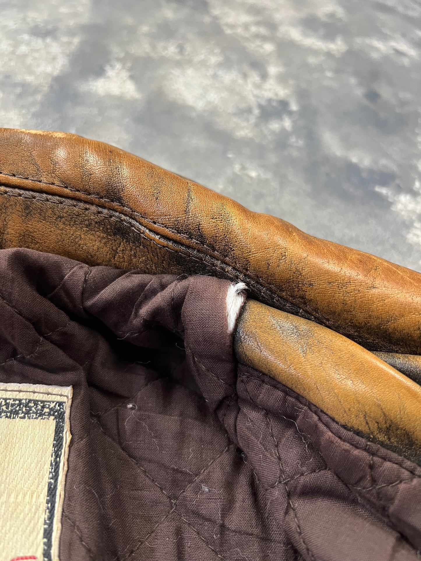 Alan Gordon Natural Fade 80's Leather Jacket [Size: L]