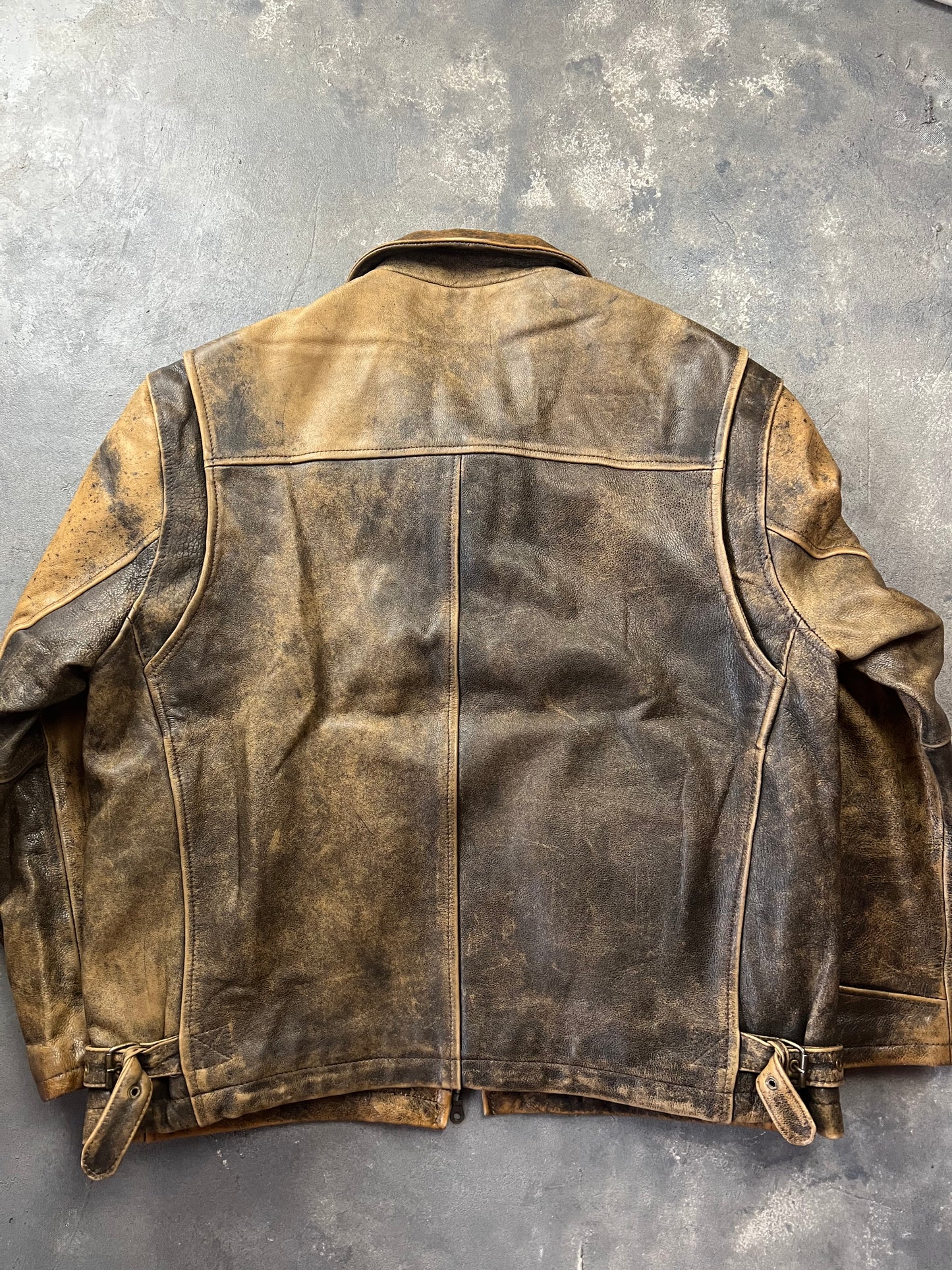 Alan Gordon Natural Fade 80's Leather Jacket [Size: L]