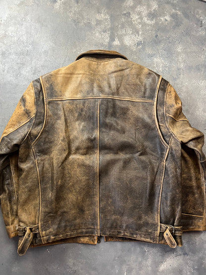 Alan Gordon Natural Fade 80's Leather Jacket [Size: L]