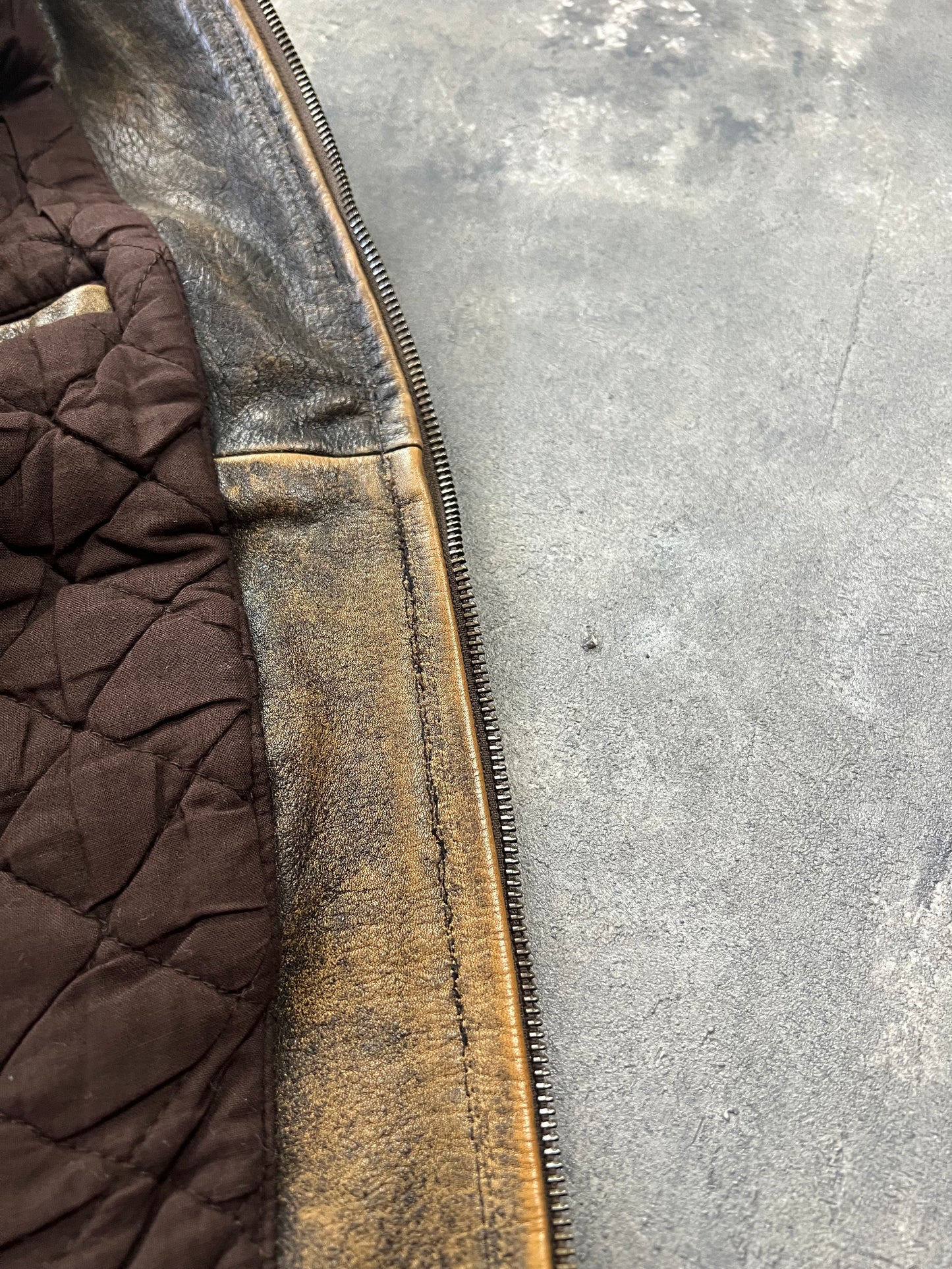 Alan Gordon Natural Fade 80's Leather Jacket [Size: L]