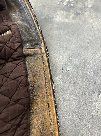 Alan Gordon Natural Fade 80's Leather Jacket [Size: L]