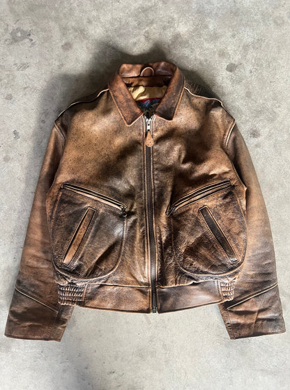 Alan Gordon Leather Jacket Natural Fade [Size: XL]